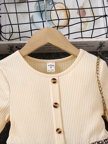 Young Girl Solid Color Round Neck Patchwork Woven Fitted Dress With Hood