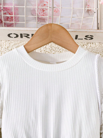 Young Girl Spring/Autumn Elegant Floral Embroidery Bubble Sleeve Princess Dress With Mesh Skirt & Purseb