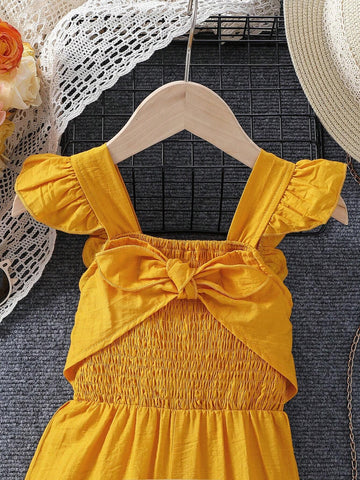 Young Girl Spring Summer Holiday Casual Jumpsuit With Stripe Top And Solid Color Pants For Picnic And Stroll