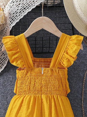 Young Girl Spring Summer Holiday Casual Jumpsuit With Stripe Top And Solid Color Pants For Picnic And Stroll