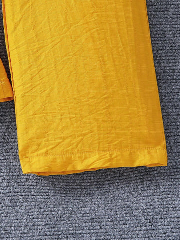 Young Girl Spring Summer Holiday Casual Jumpsuit With Stripe Top And Solid Color Pants For Picnic And Stroll