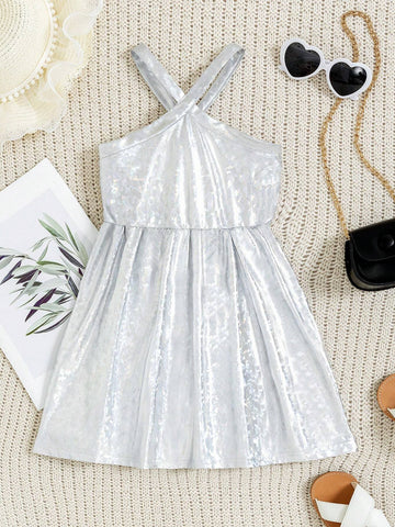 Young Girl Streetwear Y2k Halter Neck Dress