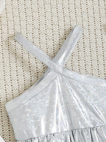Young Girl Streetwear Y2k Halter Neck Dress