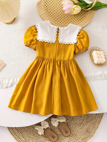 Young Girl Summer Casual Dresses Woven Colorful Flower Embroidery Puff Sleeve Bubble Hem Bodycon Dress