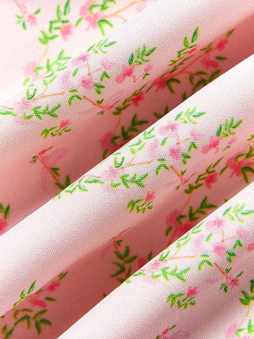 Young Girl Summer Elegant And Classical Charming Floral Vacation Casual Dress For College Style