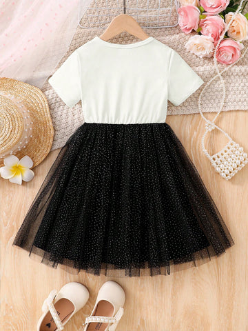 Young Girl Summer Lightweight Fashionable Casual Daily Commute Cute Heart Print Short Sleeve Waist Midi Dress