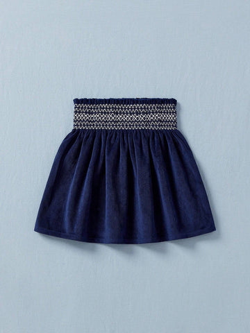 Young Girl Summer New Ditsy Floral Short Puff Sleeve Smocked Top And Skirt Cute Outfit