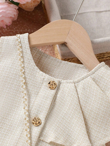 Young Girl Summer New Fashion Simple Sleeveless Pleated Dress + Bag