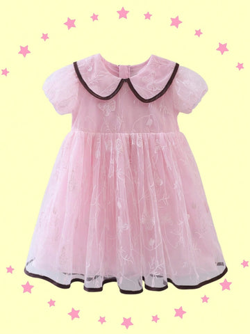 Young Girl Summer New Princess Dress, Cute Puff Sleeve Dress