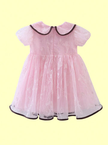 Young Girl Summer New Princess Dress, Cute Puff Sleeve Dress