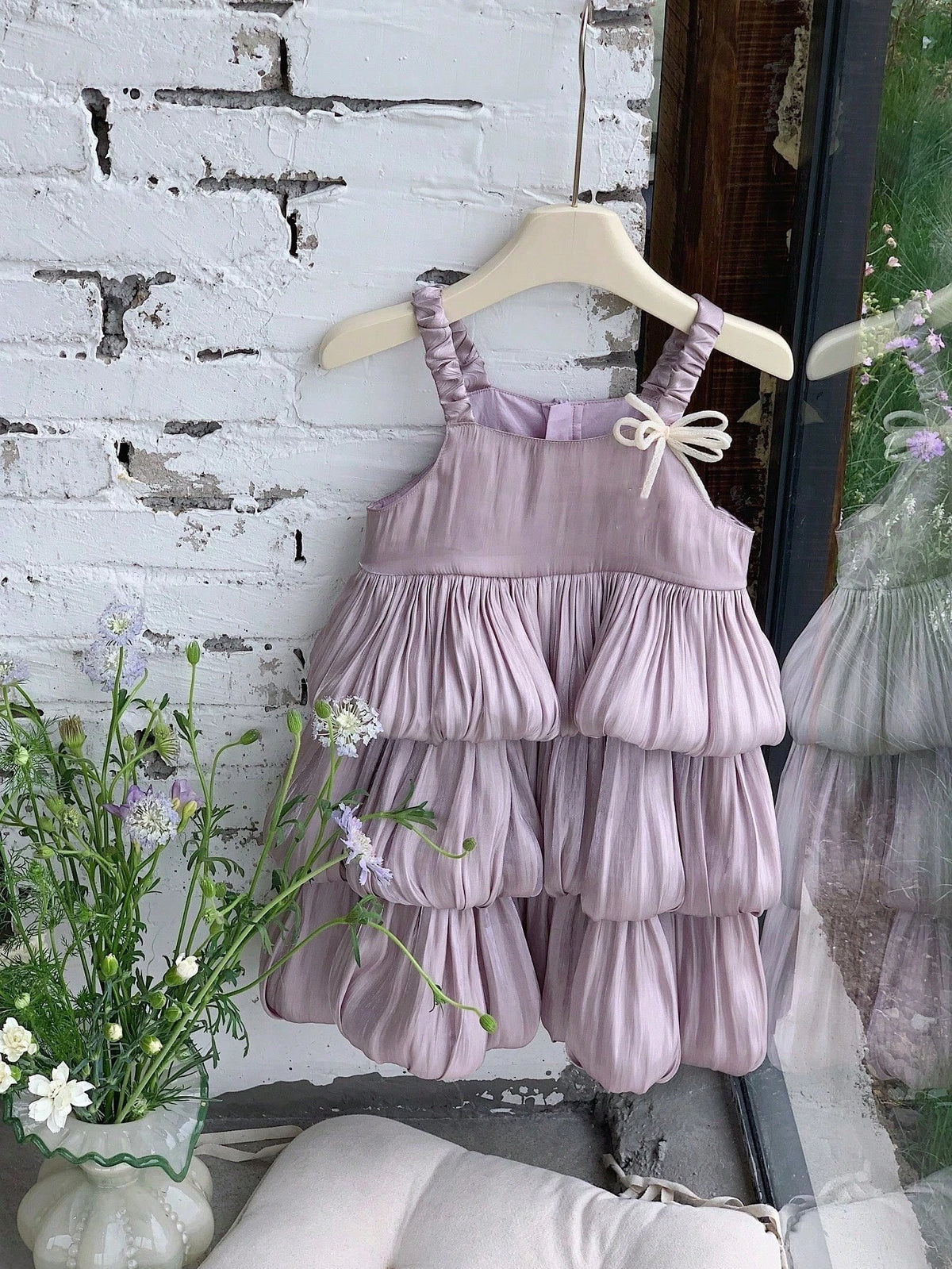 Young Girl Summer Simple Ruffle Hem Cami Dress