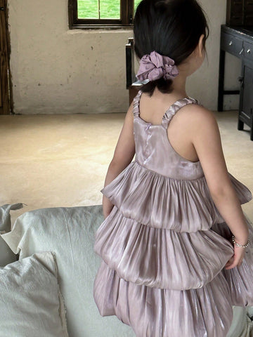 Young Girl Summer Simple Ruffle Hem Cami Dress