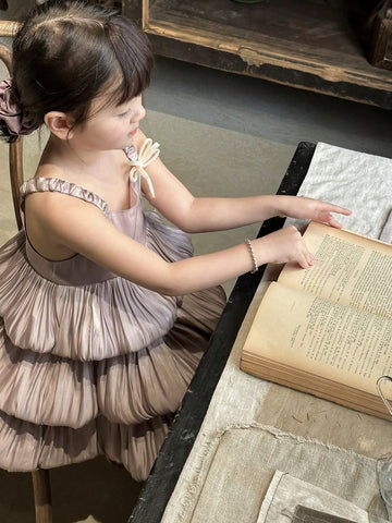 Young Girl Summer Simple Ruffle Hem Cami Dress