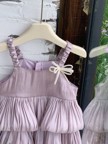 Young Girl Summer Simple Ruffle Hem Cami Dress