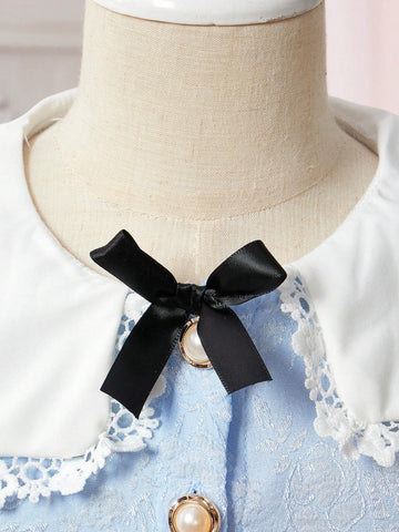 Young Girl Sweet And Lovely Gradient Pink Butterfly Puff Sleeve Stitching Mesh Dress