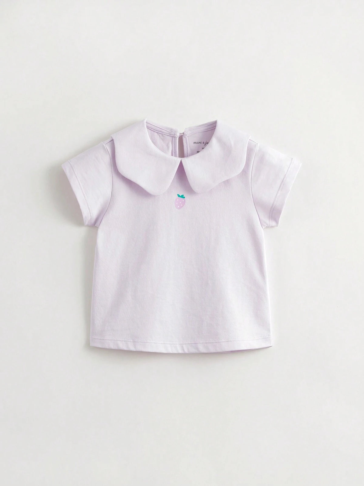 Young Girl Sweet And Lovely Strawberry Doll Collar Short-Sleeved T-Shirt With A Slight Sexy Breathable Feeling In Summer