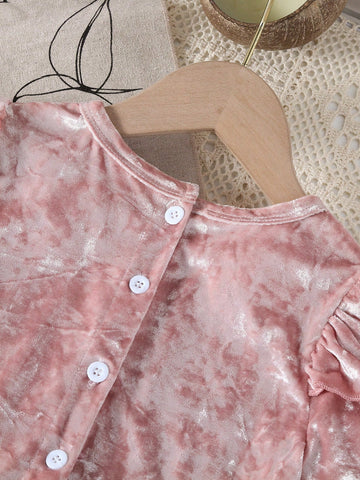 Young Girl Sweet Elegant Party Style Plush Ruched Cake Dress, Suitable For Attending Parties, Spring/Autumn