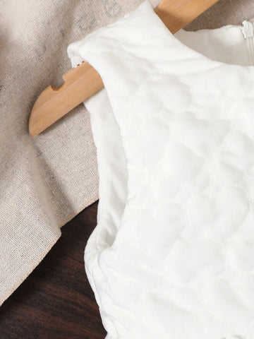 Young Girl' Sweet Ombre Pink Butterfly Puff Sleeve Mesh Patchwork Dress