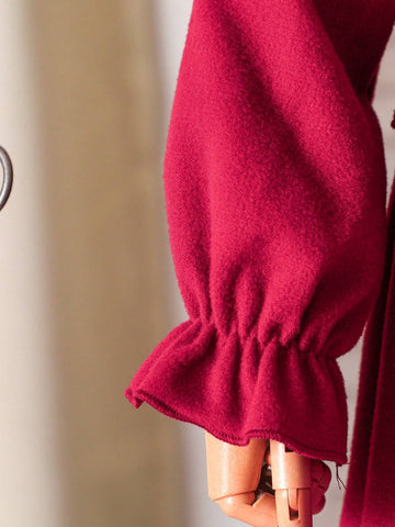 Young Girl Sweet Ombre Pink Butterfly Puff Sleeve Mesh Splice Dress