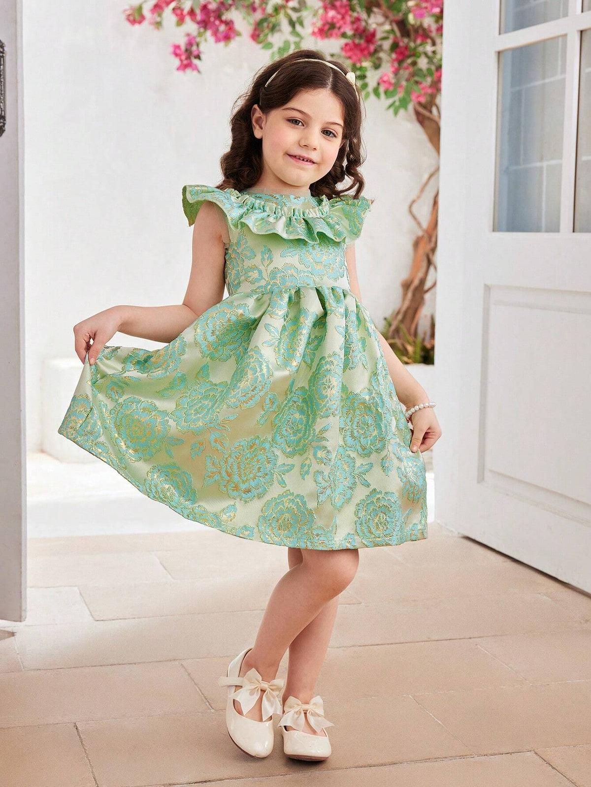 Young Girl Sweet & Lovely Ombre Pink Butterfly Mesh Patchwork Dress
