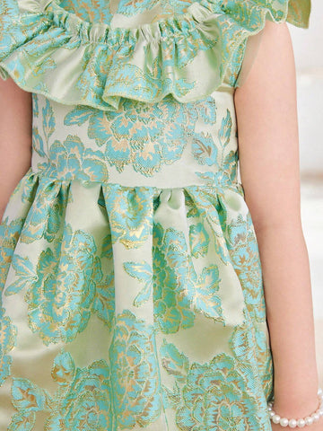 Young Girl Sweet & Lovely Ombre Pink Butterfly Mesh Patchwork Dress