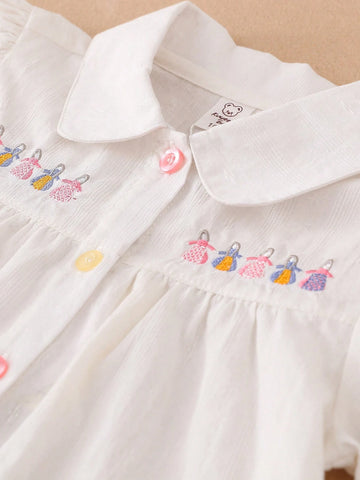 Young Girl Turndown Collar Long Sleeve Thin Blouse, Autumn