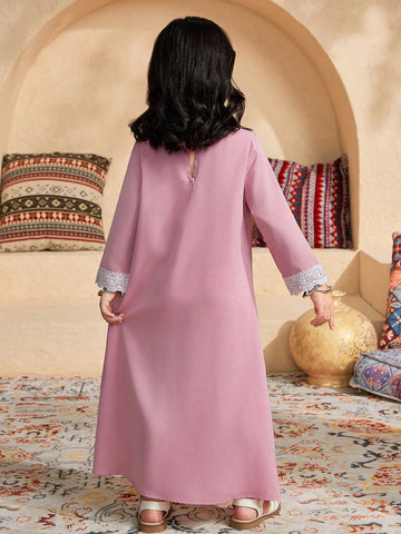 Young Girl V-Neck Slim Fit Casual Shift Dress