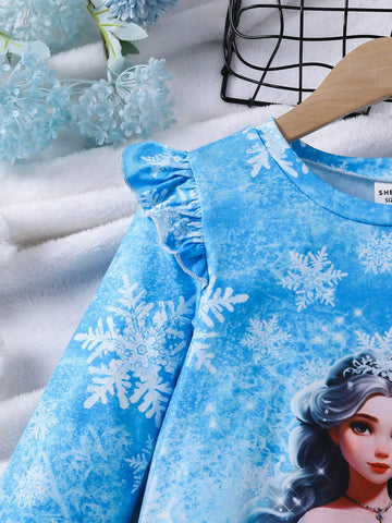 Young Girl Vintage Blue Dress, With Peter Pan Collar Design And White Lace Trim, Enhancing Sweetness And Retro Vibe, In Classic Denim Blue Tone, Suitable For Casual, Outdoor, Spring/Summer