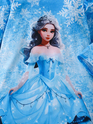 Young Girl Vintage Blue Dress, With Peter Pan Collar Design And White Lace Trim, Enhancing Sweetness And Retro Vibe, In Classic Denim Blue Tone, Suitable For Casual, Outdoor, Spring/Summer