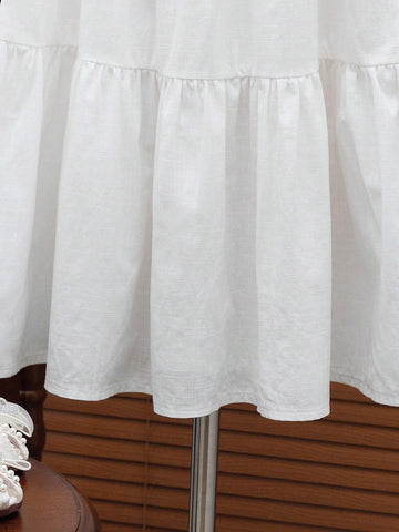 Young Girl White Sleeveless Sundress, 2024 New Summer Collection, Comfortable, Casual, Simple, And Perfect For Home Wear