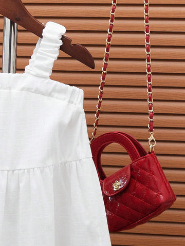 Young Girl White Sleeveless Sundress, 2024 New Summer Collection, Comfortable, Casual, Simple, And Perfect For Home Wear