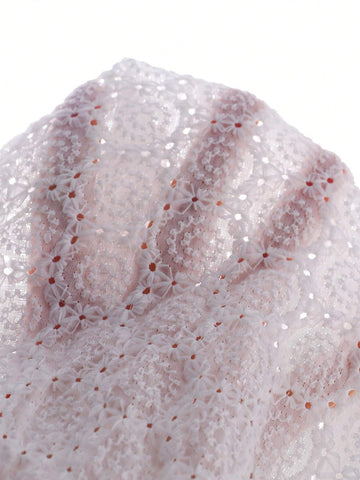 Young Girl Woven Pointelle Embroidery Elegant Dress With Ruffle Neckline And Puff Sleeves, Perfect For Birthday Party