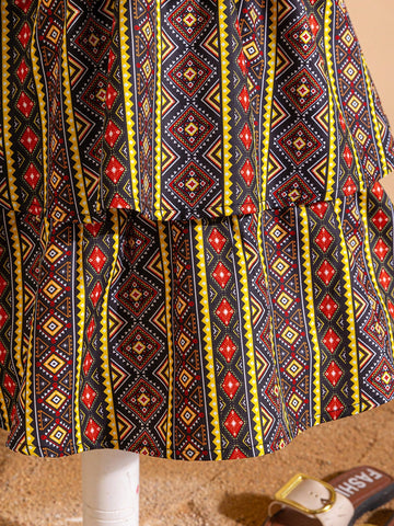 Young Girl Woven Round Neck Tassel Bodycon Dress