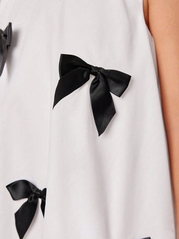 Young Girl Woven Solid Color Babydoll Collar Snug Fit Dress