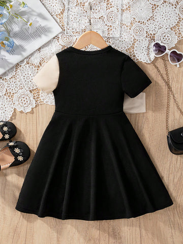 Young Girl & Young Girl Casual Elegant Silk-Like Satin Poplin Fabric Chic Refined Sweet Heart Outfits, Showcasing Distinctive Design