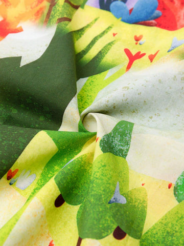 Young Girl's 2024 New Graffiti Printed Cotton Dress, Summer Sleeveless Princess Dress For Kids