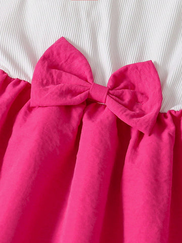 Young Girls 3D Flower Patchwork Waist Dress, & Cute Outdoor Party & Social Occasion, Spring/Summer