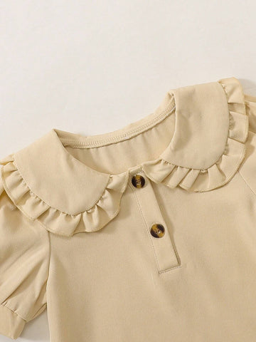 Young Girl's Academy Style Summer Dress With Pleated Hem And Chic Elements