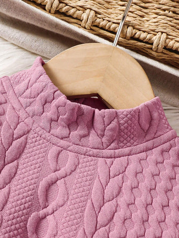 Young Girl's And Young Girl's Patchwork Fuzzy Textured Casual Dress, Autumn/Winter