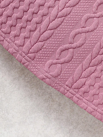 Young Girl's And Young Girl's Patchwork Fuzzy Textured Casual Dress, Autumn/Winter