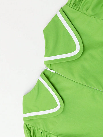 Young Girls' Bowknot Princess Dress Summer 2024 New Children's Summer Fashionable Pure Cotton Skirt