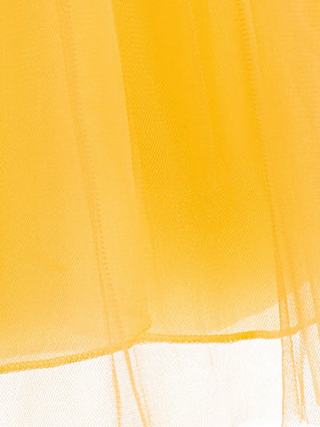 Young Girls' Bubble-Sleeved Mesh Glitter Princess Dress With Cape, Suitable For Cosplay Parties