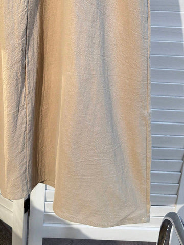 Young Girls' Buttoned Solid Color Sleeveless Sundress, Summer