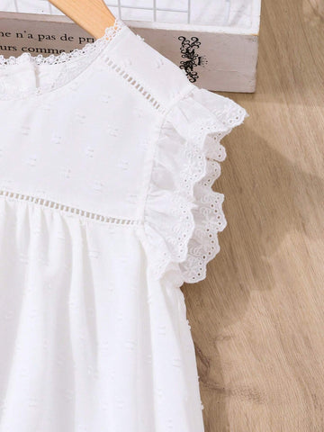 Young Girl's Casual And Comfortable Ruffled Hem Summer Dress