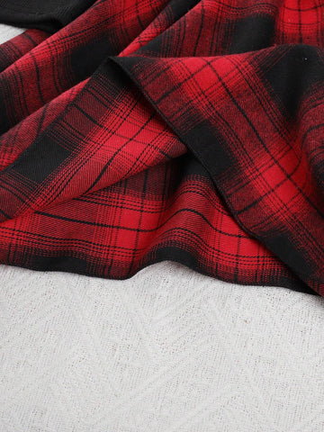 Young Girls Casual Christmas Poinsettia Plaid Long Sleeved Irregular Dress For Autumn