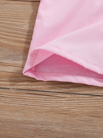 Young Girls Casual Cute Letter Print Pink Long Sleeve Blouse