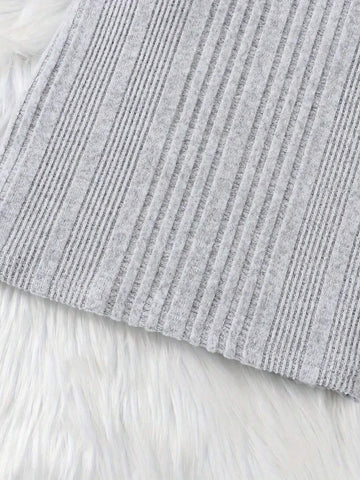 Young Girls Casual Knitted Thermal Crew Neck Sweater Dress For Winter
