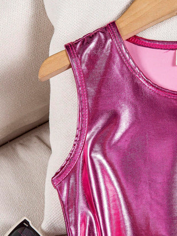 Young Girls" Casual Short Dress With Irregular Shoulder And Silver Plated Pure Color, Summer
