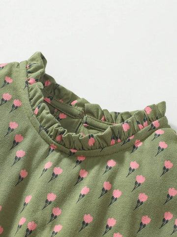 Young Girls' Casual Short Sleeve Cute Princess Dress For Summer