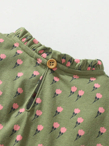Young Girls' Casual Short Sleeve Cute Princess Dress For Summer
